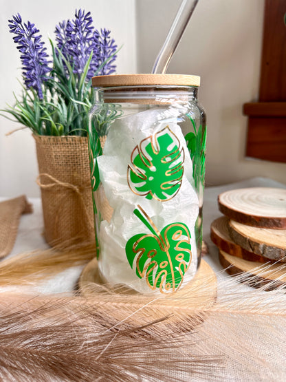 Glass tumbler - Monstera