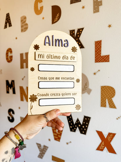 Placa “Primer día / Último día” - Vuelta al cole 📚