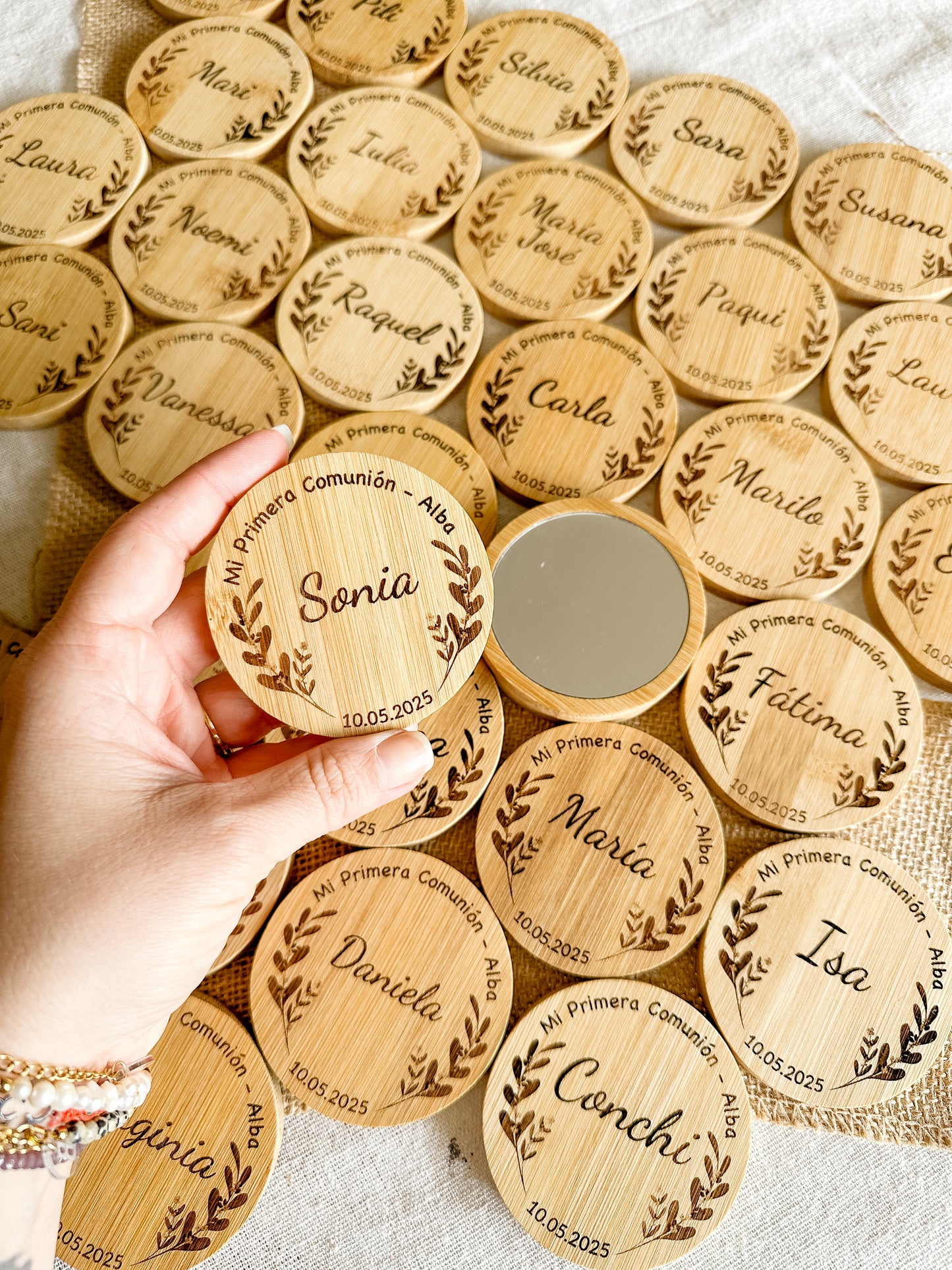 Espejo de mano personalizado