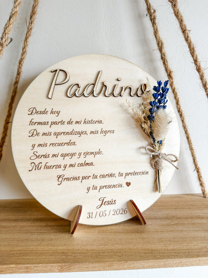 Placa dedicatoria madera ♥️