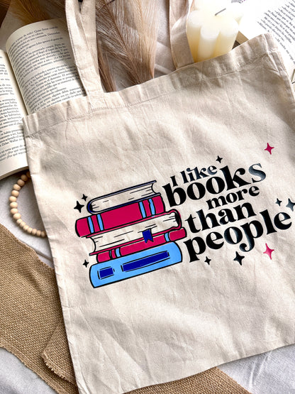 Tote Bag Book Lovers- I like books more than people