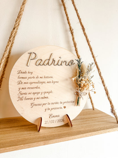 Placa dedicatoria madera ♥️