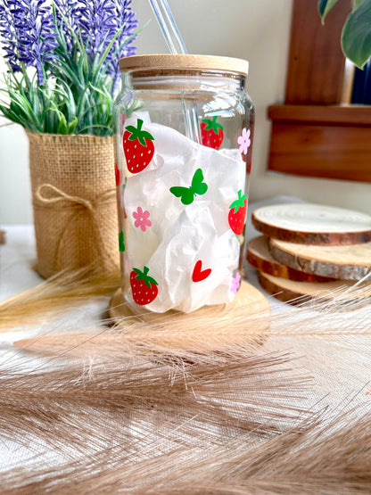 Gobelet en verre - Fraises