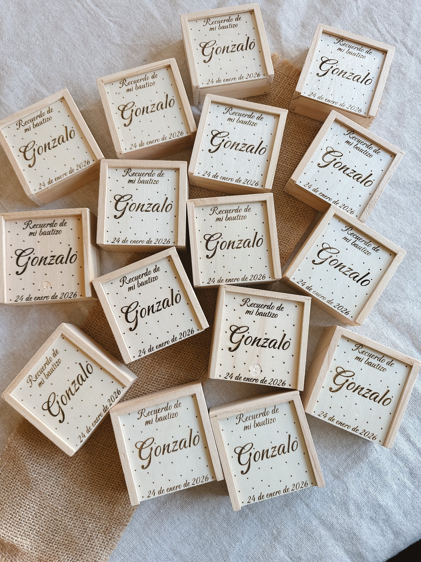 3 en raya de madera personalizado