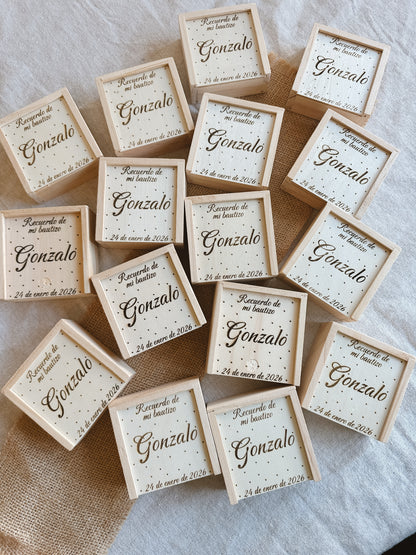 3 en raya de madera personalizado