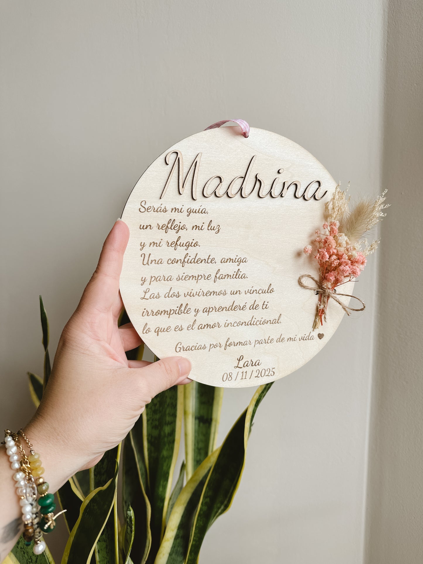 Placa dedicatoria madera ♥️