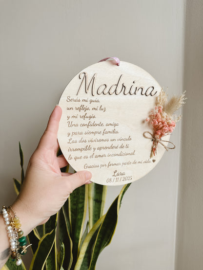 Placa dedicatoria madera ♥️