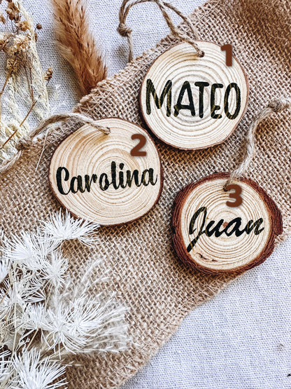 Marcasitios Personalizados / Identificaciones Personalizadas - Rodajas Madera