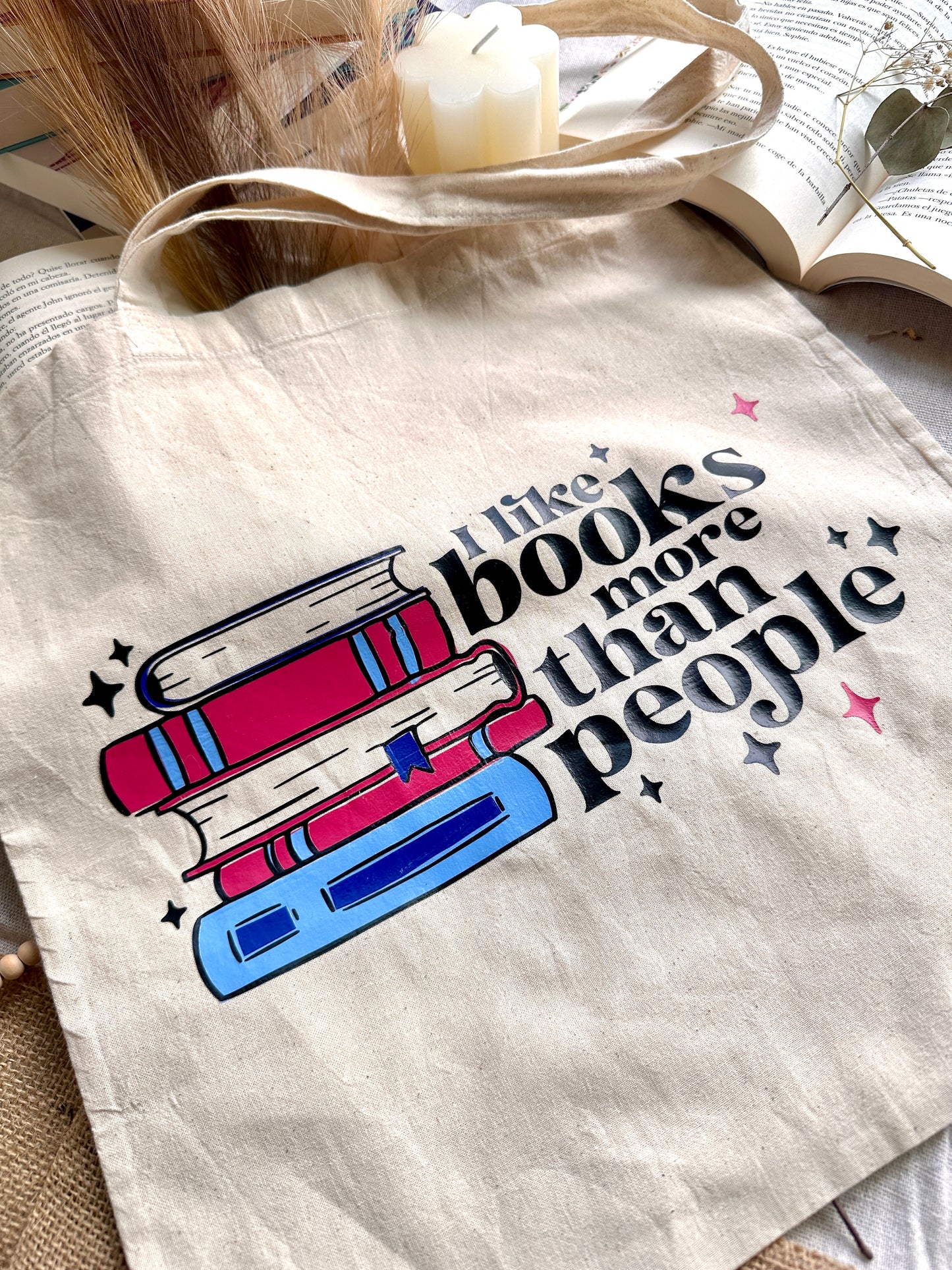 Tote Bag Book Lovers- I like books more than people