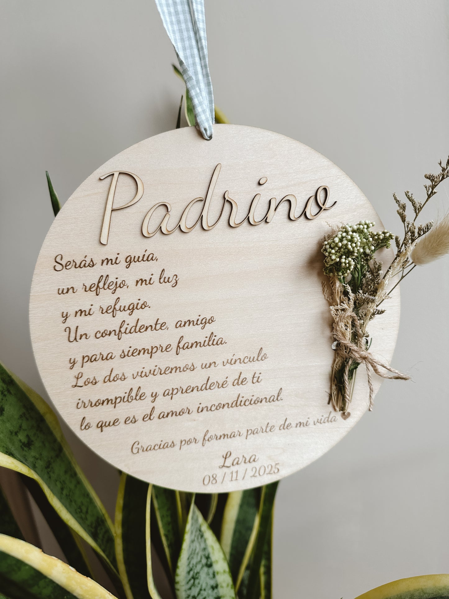 Placa dedicatoria madera ♥️