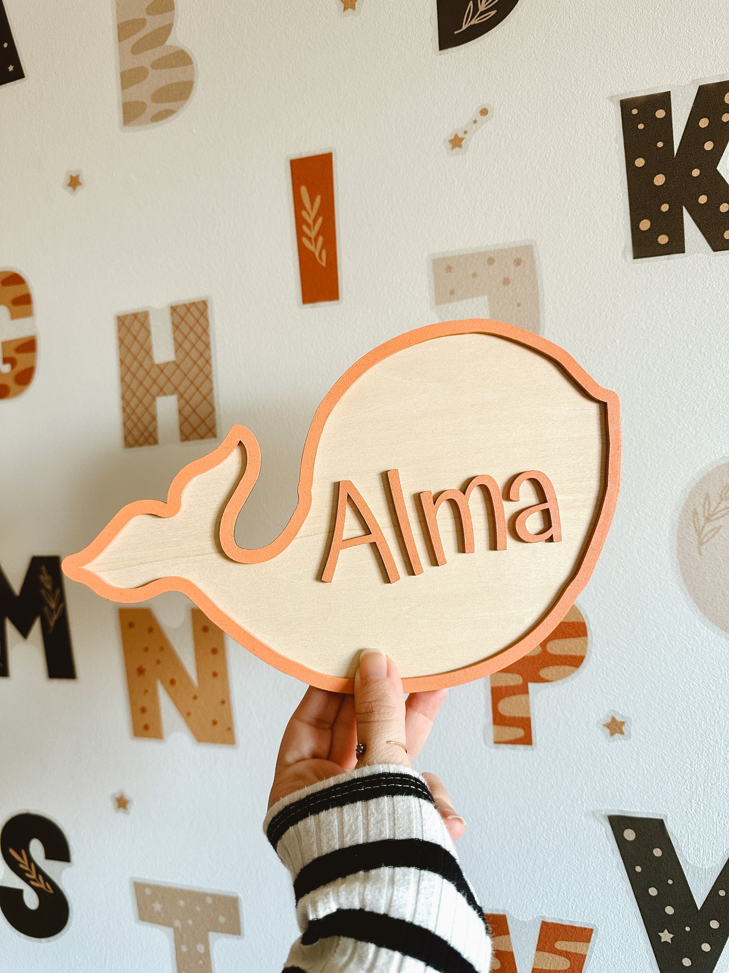 Letrero nombre infantil ballena 🐳
