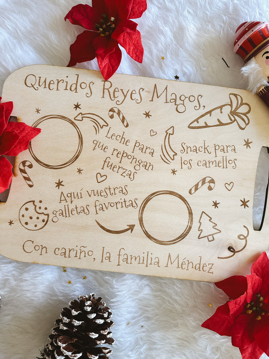 Bandeja para Papá Noel y Reyes Magos personalizada