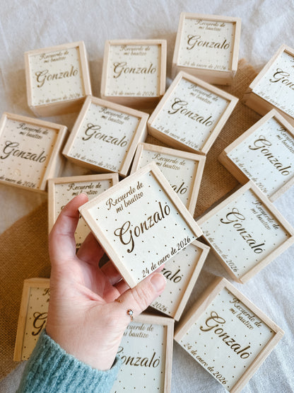 3 en raya de madera personalizado