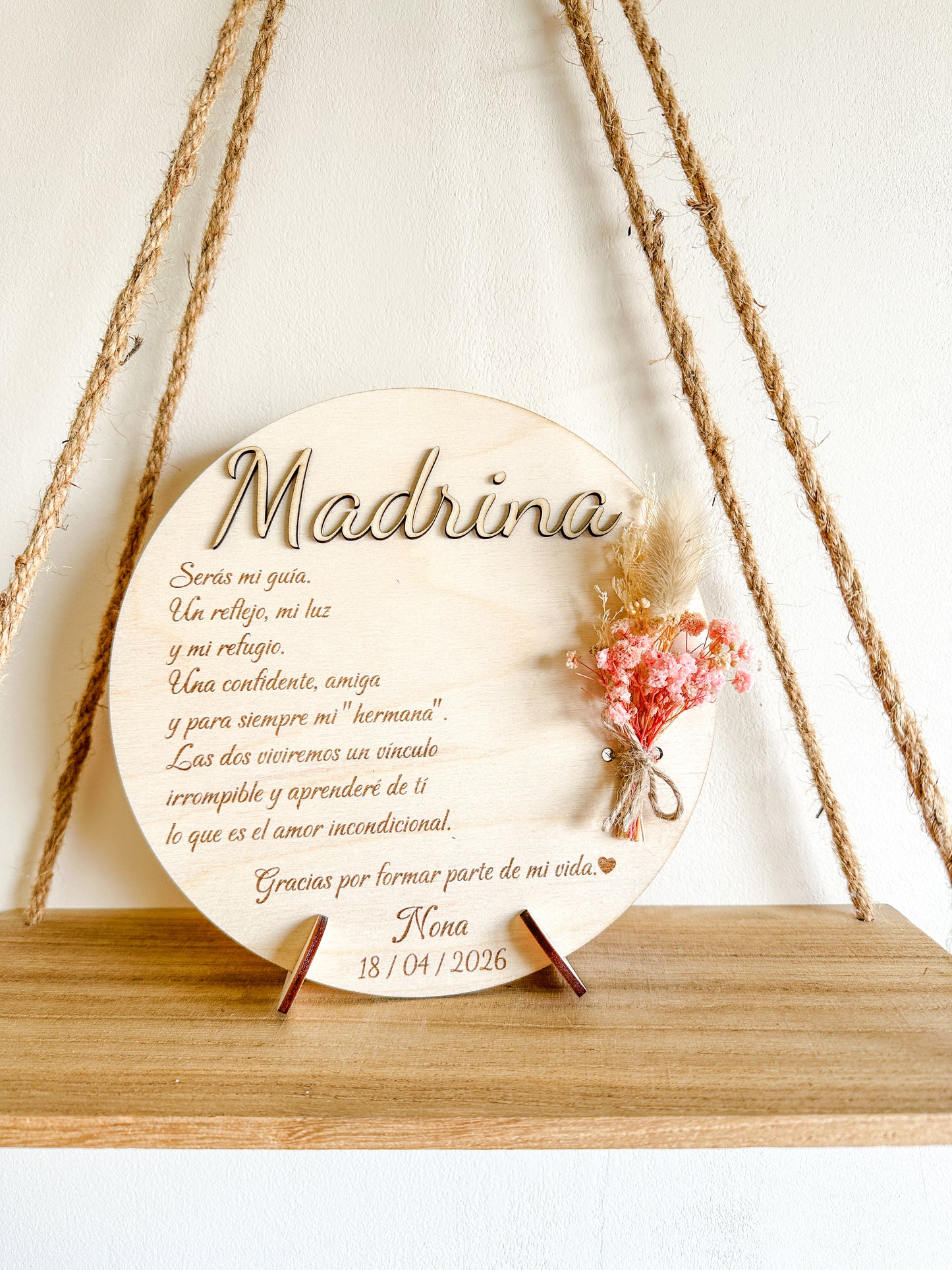 Placa dedicatoria madera ♥️