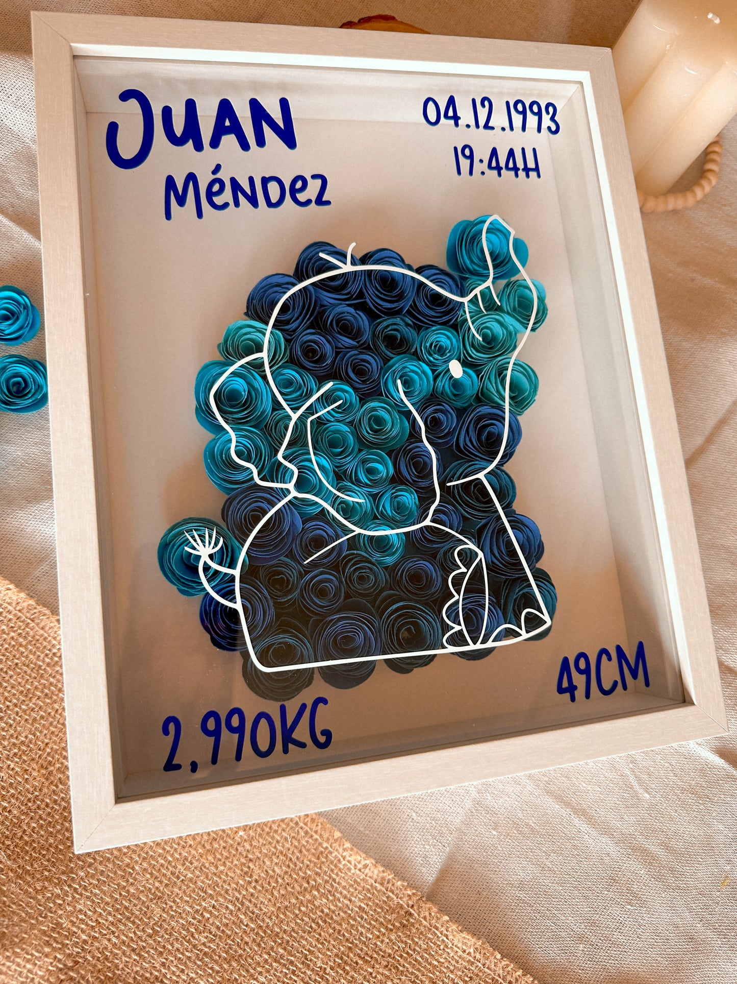 Cuadro Natalicio Personalizado - Flores