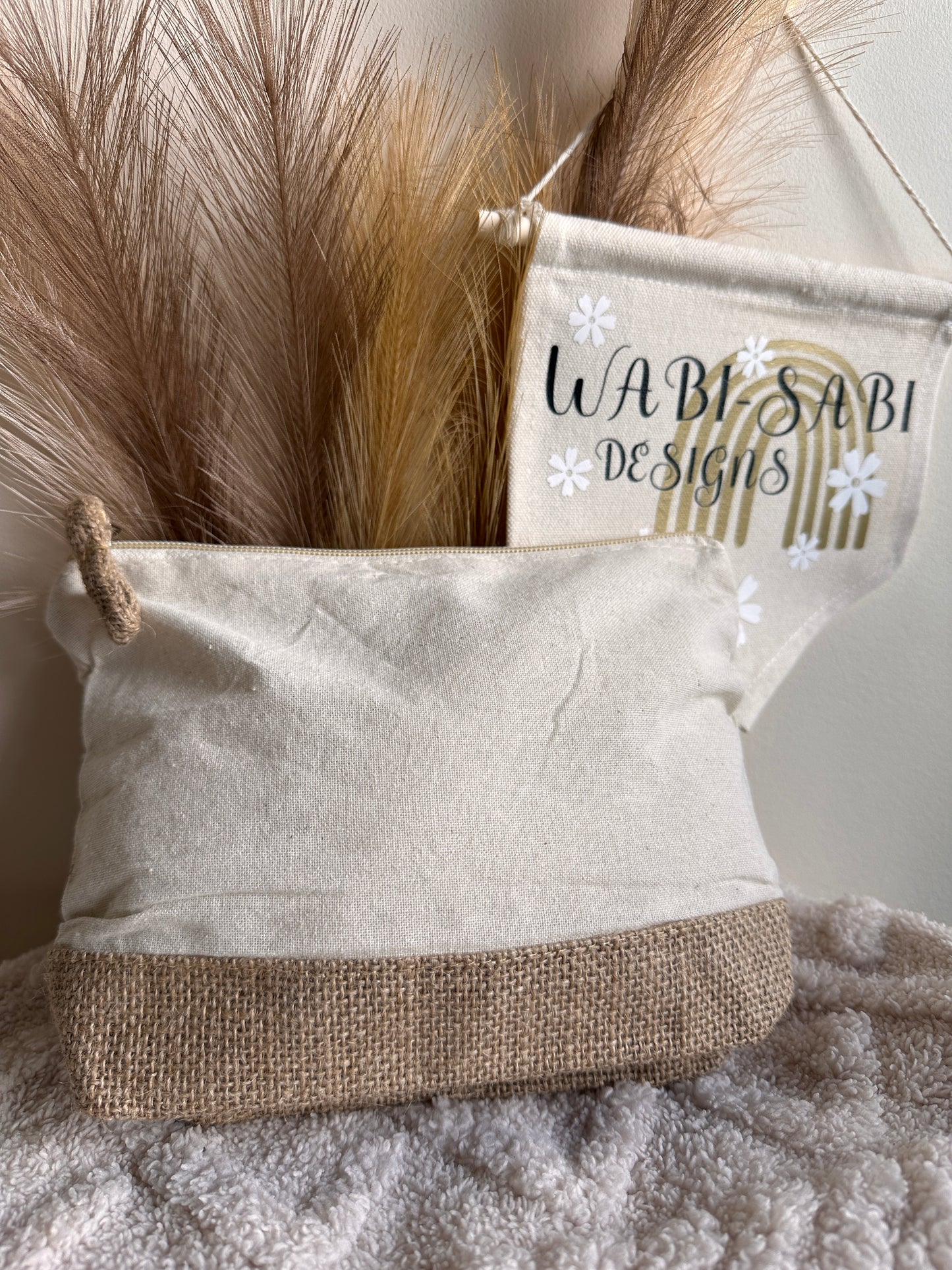 Trousse de toilette en coton et jute