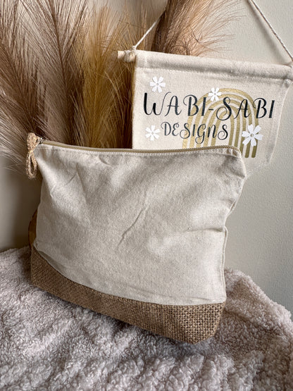 Trousse de toilette en coton et jute